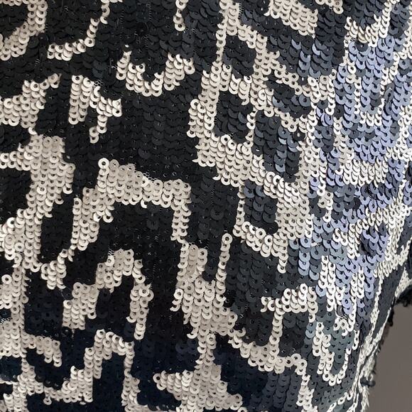 JOA LOS ANGELES Sequin Mini Dress Womens Sz Medium White Leopard Jungle - Picture 5 of 12